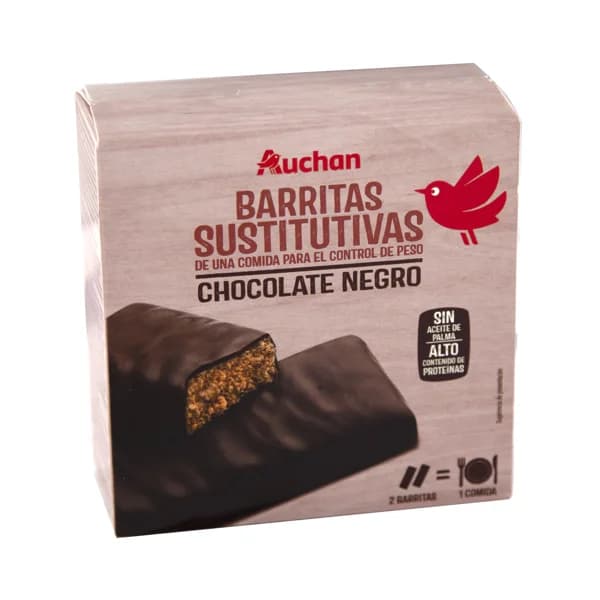 PRODUCTO ALCAMPO Barritas sustitutivas con sabor a chocolate negro 6 x 32 g. - 0.19 kg - Imagen del producto en Findit