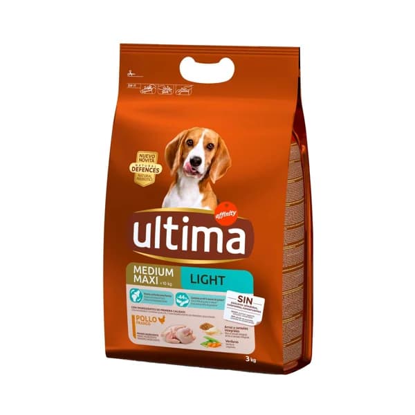 ULTIMA Comida para perro de talla mediana maxi de más de 10 kilogr a base de croquetas light ÚLTIMA Affinity 3 kg. - 3 kg - Imagen del producto en Findit