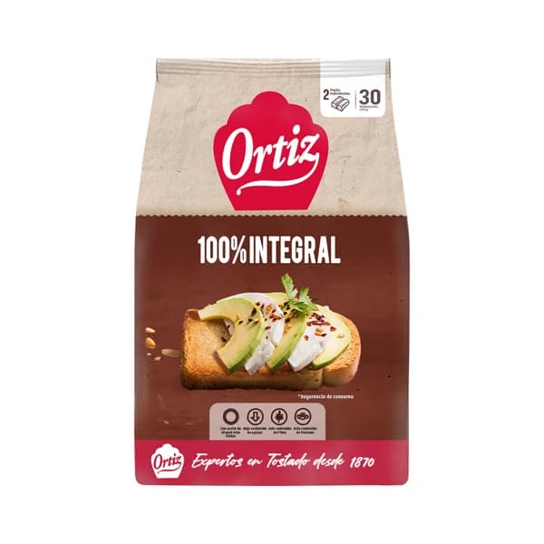 ORTIZ Pan tostado multicereal extera crujiente 30 uds. 324 g. - 0.32 kg - Imagen del producto en Findit