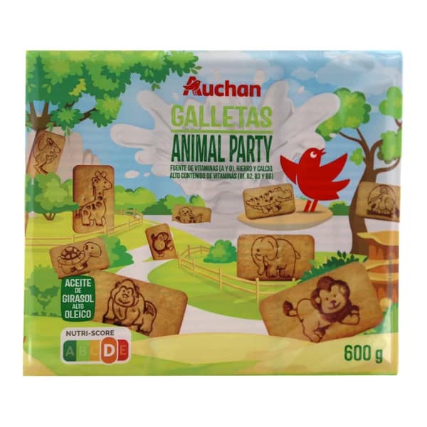 PRODUCTO ALCAMPO Galletas rectangulares con dibujos de simpáticos animales 600 g. - 0.6 kg - Imagen del producto en Findit