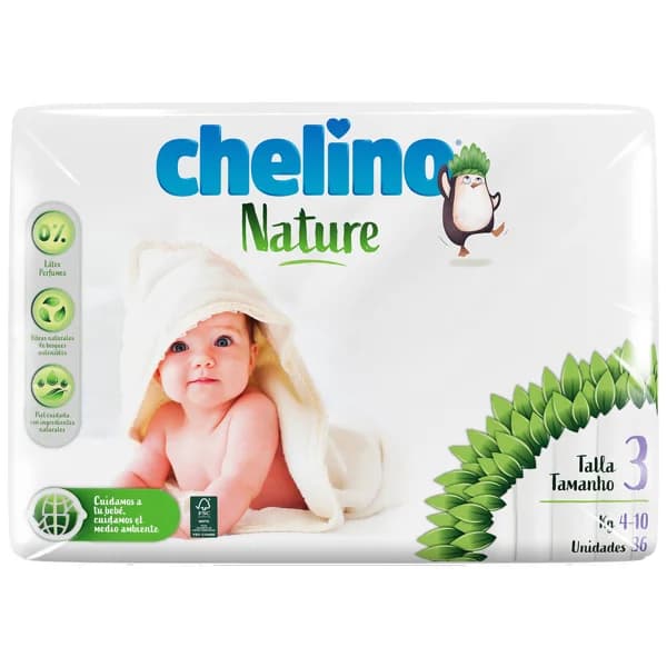 CHELINO Nature Pañales talla 3 (4-10 kg) 36 uds. - 1 ud - Imagen del producto en Findit