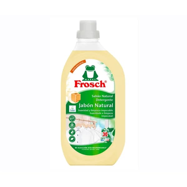 FROSCH Detergente líquido concentrado ecológico, jabón natural eficaz y suave 30 lav. 1,5 l. - 1 ud - Imagen del producto en Findit
