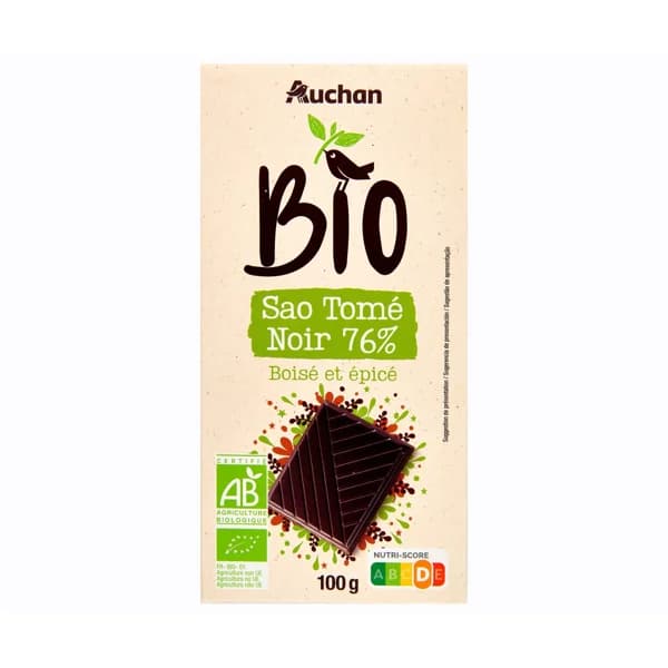 PRODUCTO ALCAMPO Bio Chocolate negro Santo Tomé (76%) procedente de agricultura ecológica 100 g. - 0.1 kg - Imagen del producto en Findit