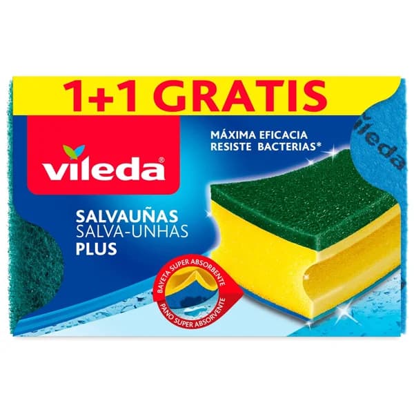 Estropajo Salvauñas Plus VILEDA 1+1 uds. - 1 ud - Imagen del producto en Findit