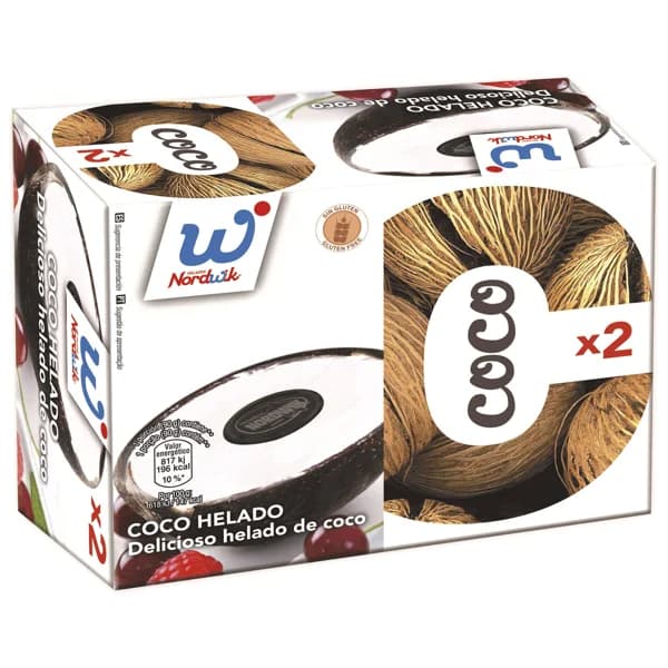NORDWIK Coco relleno de delicioso helado con sabor a coco 2 x 150 ml. - 0.14 kg - Imagen del producto en Findit