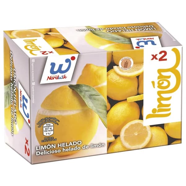 NORDWIK Limón relleno de delicioso helado con sabor a limón 2 x 140 ml. - 0.18 kg - Imagen del producto en Findit