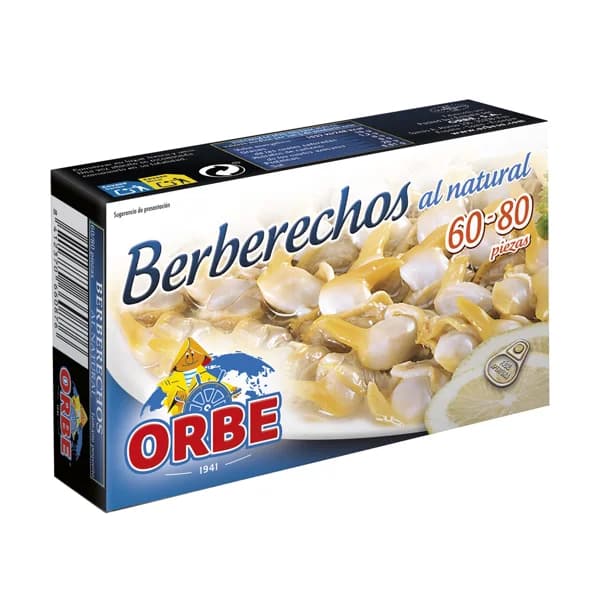 ORBE Berberechos al natural (60/80 piezas), lata de 63 g. - 0.06 kg - Imagen del producto en Findit