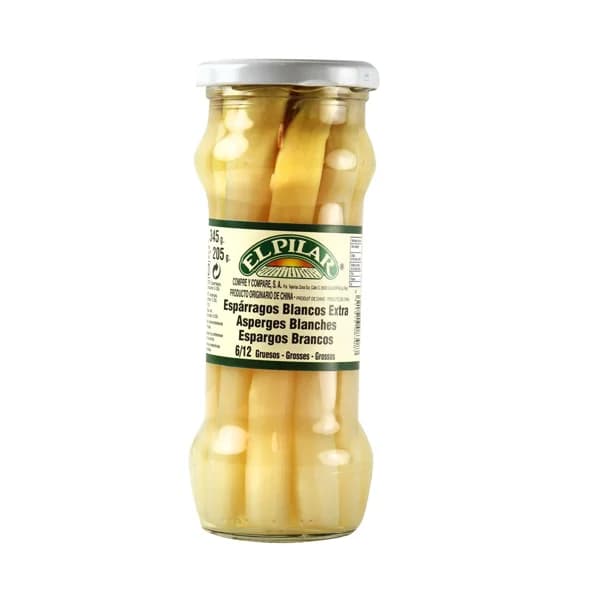EL PILAR Espárragos blancos 6/12 piezas frasco de 205 g. - 0.21 kg - Imagen del producto en Findit