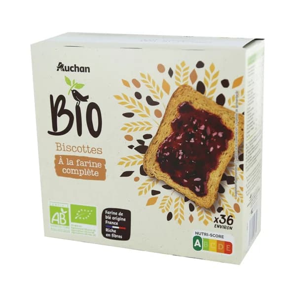 PRODUCTO ALCAMPO Biscotes integrales ecológicos 300 g. - 0.3 kg - Imagen del producto en Findit