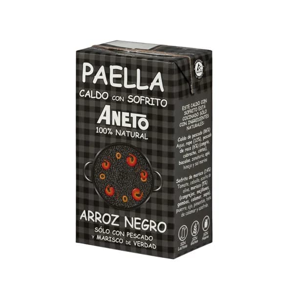 ANETO Caldo de arroz negro 100% natural con sofrito brik de 1 l. - 1 l - Imagen del producto en Findit