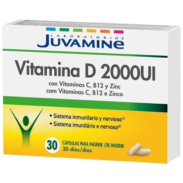 JUVAMINE Cápsulas de vitamina D, vitamina C, B12 y Zinc  30 uds - 1 ud - Imagen del producto en Findit
