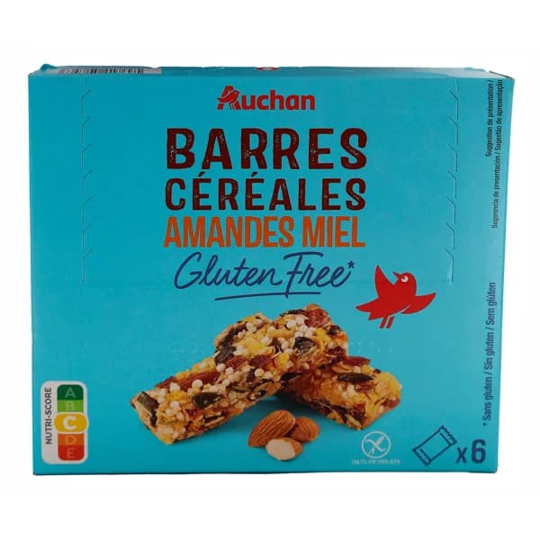 PRODUCTO ALCAMPO Barritas de cereales con almendra y miel sin gluten PRODUCTO ALCAMPO 180 gr. - 0.18 kg - Imagen del producto en Findit