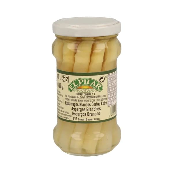EL PILAR Espárragos blancos extra 6/12 piezas lata de 110 g. - 0.11 kg - Imagen del producto en Findit
