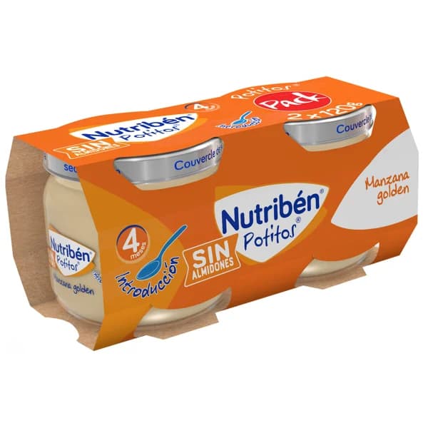 NUTRIBÉN Potitos® de manzana golden, a partir de 4 meses NUTRIBÉN Introducción 2 x 120 g. - 0.24 kg - Imagen del producto en Findit