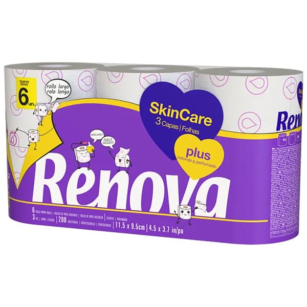 RENOVA SKIN CARE PLUS Papel higiénico compacto 6 rollos - 1 ud - Imagen del producto en Findit