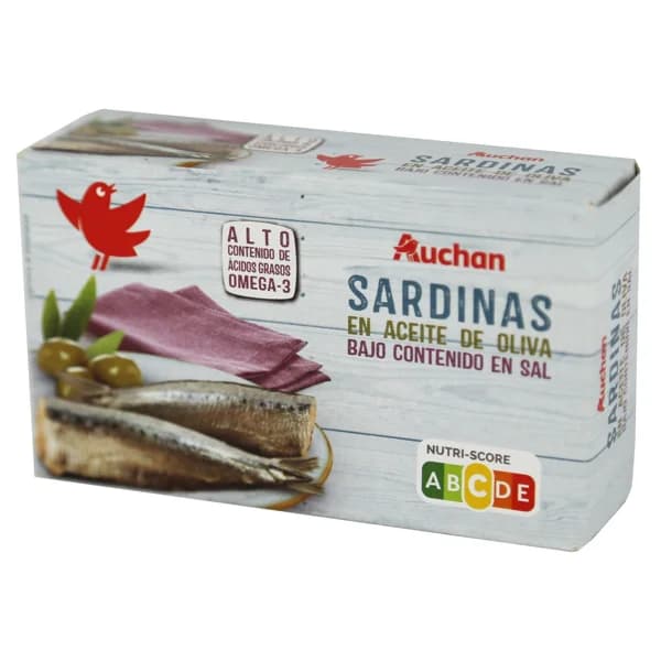 PRODUCTO ALCAMPO Sardinas en aceite de oliva con bajo contenido en sal 84 g. - 0.08 kg - Imagen del producto en Findit