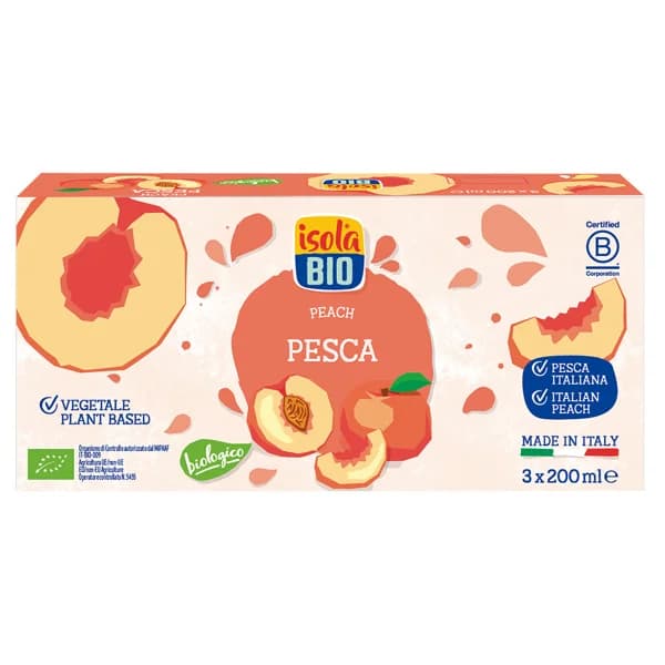 ISOLA Bio Zumo de melocotón bio, 3 uds, 200 ml. - 0.6 l - Imagen del producto en Findit