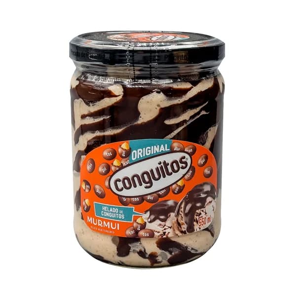 MURMUI Tarrina de cristal de helado de crema de cacahuete y chocolate Conguitos 550 ml. - 0.55 l - Imagen del producto en Findit