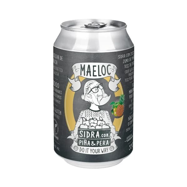 MAELOC Cider de manzana con piña y pera lata de 33 cl. - 1 ud - Imagen del producto en Findit