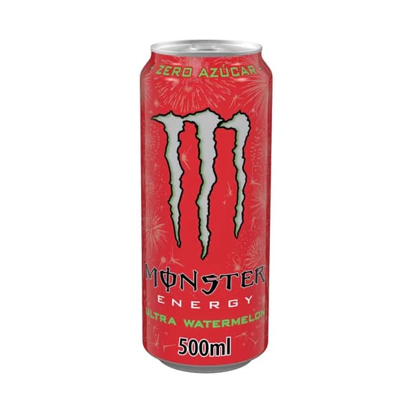 MONSTER Ultra watermelon Bebida energética sin azúcar con sabor a sandía lata de 50 cl. - 5 l - Imagen del producto en Findit