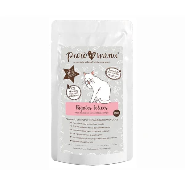 PUROMENU Bigotes felices vacuno alimento de gato húmedo bolsa bio 100 g. - 0.1 kg - Imagen del producto en Findit