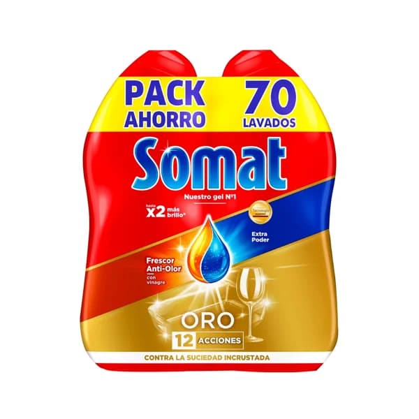 SOMAT Detergente lavavajilas duplo (antiolores-antigrasa) SOMAT 650 ML. + 650 ML. - 1.12 l - Imagen del producto en Findit