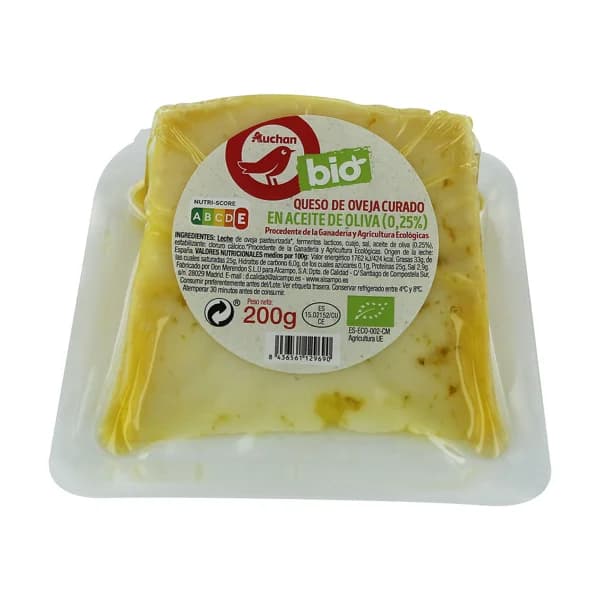 ALCAMPO ECOLÓGICO Queso de oveja curado en aceite de oliva 200 g. - 0.2 kg - Imagen del producto en Findit