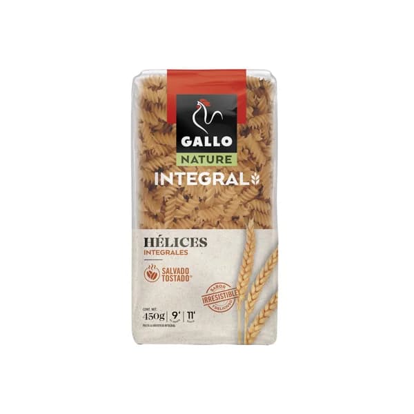GALLO Pasta hélice integrales, rica en fibra GALLO NATURE paquete de 450 g. - 0.45 kg - Imagen del producto en Findit