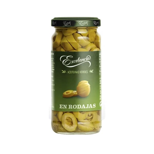 EXCELENCIA Aceitunas verdes en rodajas EXCELENCIA frasco de 105 g. - 0.4 kg - Imagen del producto en Findit