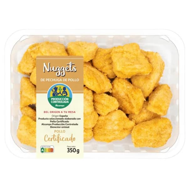 ALCAMPO CULTIVAMOS LO BUENO Bandeja de nuggets (trocitos de pechuga de pollo empanada)  350 g. - 0.35 kg - Imagen del producto en Findit