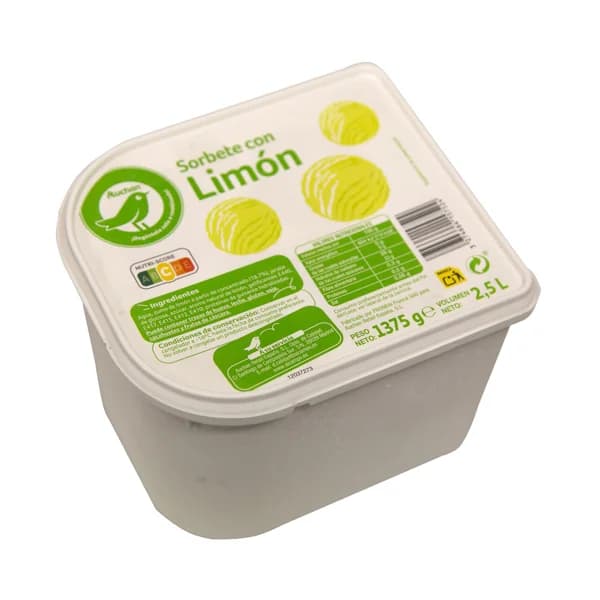 PRODUCTO ECONÓMICO ALCAMPO Tarrina de sorbete con limón PRODUCTO ECONÓMICO ALCAMPO 2.5 l. - 2.5 l - Imagen del producto en Findit