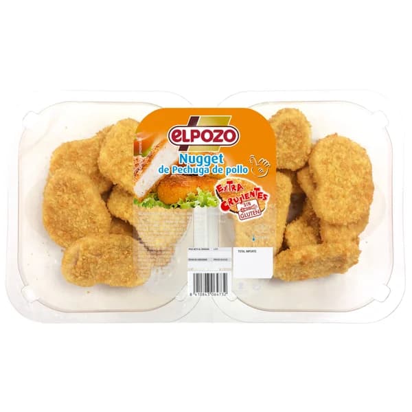Nuggets extra crujientes de pechuga de pollo, elaborados sin gluten EL POZO 320 g. - 0.32 kg - Imagen del producto en Findit