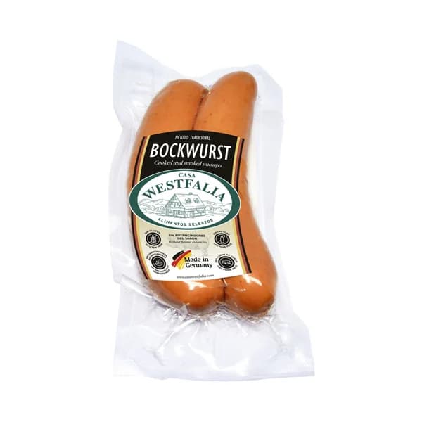CASA WESTFALIA Salchichas cocidas alemanas tipo Bockwurst 2 x 90 g. - 0.18 kg - Imagen del producto en Findit