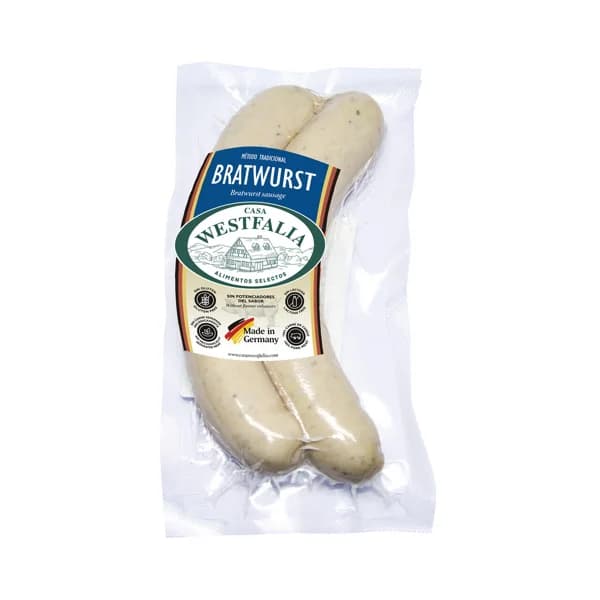 CASA WESTFALIA Salchichas cocidas alemanas tipo Bratwurst 2 x 90 g. - 0.18 kg - Imagen del producto en Findit