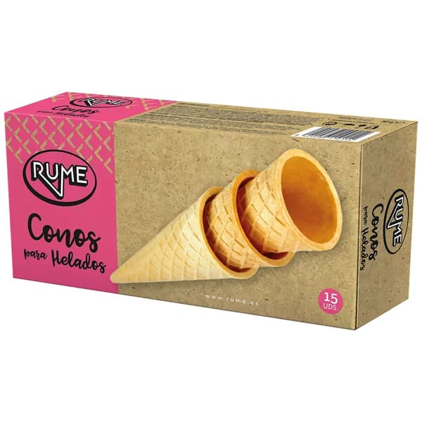 RUME Cucurucho de barquillo para helados 15 uds. - 0.07 kg - Imagen del producto en Findit