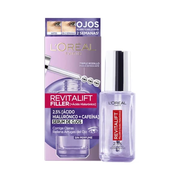 L´ORÉAL PARIS Sérum de ojos rellenador de arrugas y corrector de ojeras L´ORÉAL PARIS Revitalift filler 20 ml. - 1 ud - Imagen del producto en Findit