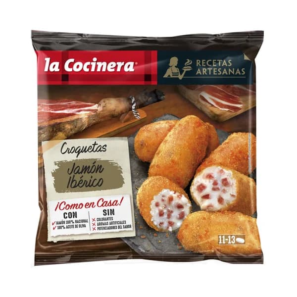 LA COCINERA Croquetas artesanas de jamón ibérico (100% nacional) Recetas artesanas 400 g. - 0.4 kg - Imagen del producto en Findit