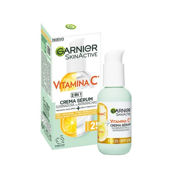 GARNIER Sérum 2 en 1 (crema hidratante + sérum), para piel apagada con tono irregular GARNIER Skin active 50 ml. - 0.05 l - Imagen del producto en Findit