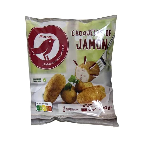AUCHAN Croquetas ultracongeladas de jamón 500 g. Producto Alcampo - 0.5 kg - Imagen del producto en Findit
