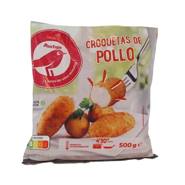 AUCHAN Croquetas ultracongeladas de pollo 500 g. Producto Alcampo - 0.5 kg - Imagen del producto en Findit