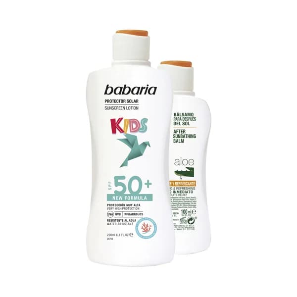 BABARIA Protector solar especial niños con FPS 50+ (muy alto) + bálsamo aftersun (100 ml) BABARIA Kids. - 1 ud - Imagen del producto en Findit