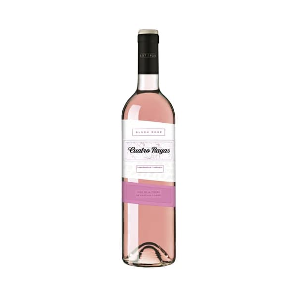 CUATRO RAYAS BLUSH ROSÉ Vino rosado con D.O. Vino de la Tierra de Castilla y León CUATRO RAYAS Blush rosé botella de 75 cl. - 1 ud - Imagen del producto en Findit