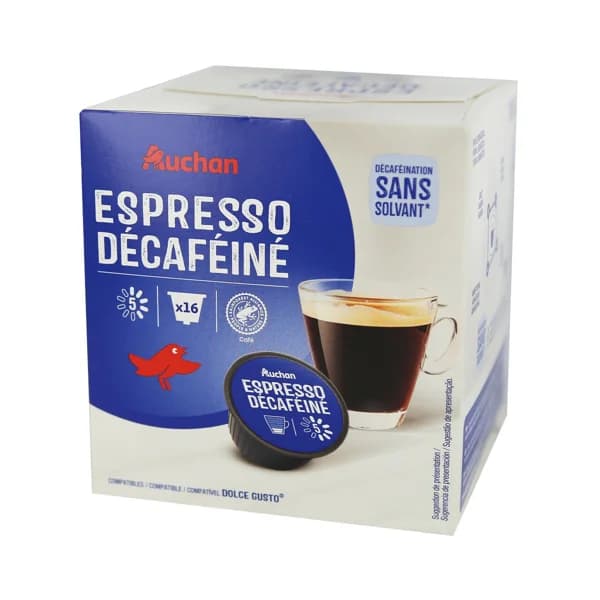 PRODUCTO ALCAMPO Café en cápsulas Espresso Descafeinado I5, 16 uds. - 0.11 kg - Imagen del producto en Findit