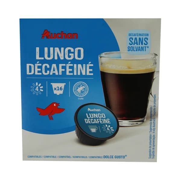 PRODUCTO ALCAMPO Café en cápsulas Lungo Descafeinado I4, 16 uds. - 0.11 kg - Imagen del producto en Findit