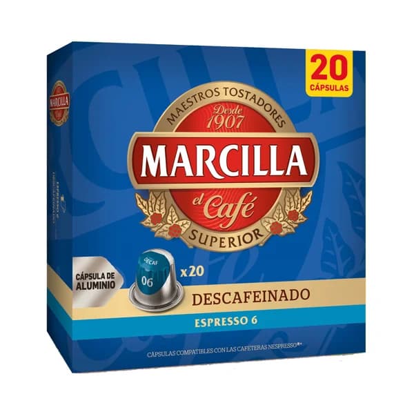 MARCILLA Café en cápsulas espresso descafeinado I6, 20 uds. - 0.1 kg - Imagen del producto en Findit