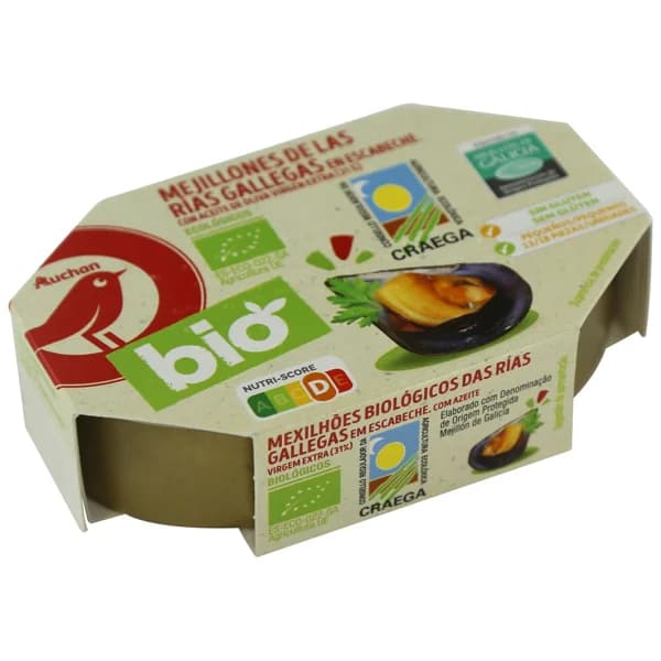 PRODUCTO ALCAMPO Mejillones en escabeche (8 - 12 piezas) ecológicos 69 g. - 0.07 kg - Imagen del producto en Findit