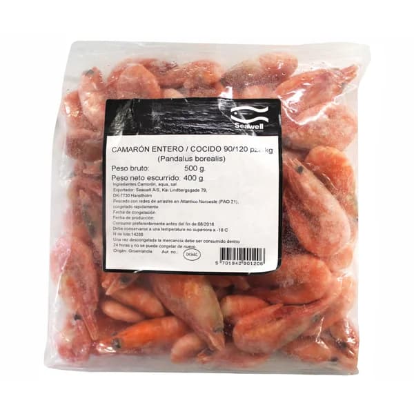 SEAWELL Camarón cocido 90/120 y ultracongelado SEAWELL 450 g. - 0.45 kg - Imagen del producto en Findit