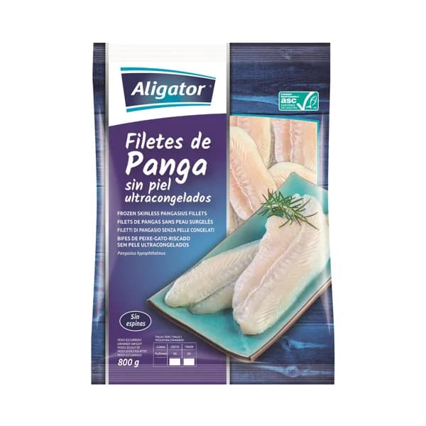 ALIGATOR Filetes de panga, ultracongelados, sin piel y sin espinas ALIGATOR 800 g. - 0.8 kg - Imagen del producto en Findit
