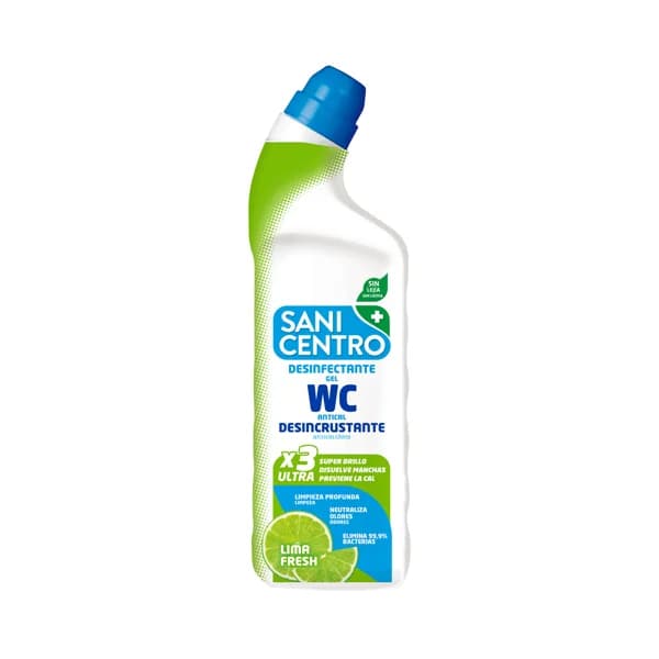SANICENTRO Gel desinfectante de WC sin lejía, con acción antical y desicrustante, aroma lima fresh 1 l. - 1 l - Imagen del producto en Findit
