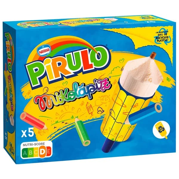 PIRULO Mikolápiz Helado sabor a vainilla con relleno de chocolate y forma de lapicero 5 x 88 ml. - 0.44 l - Imagen del producto en Findit